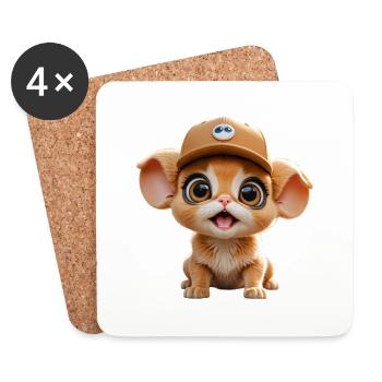 Cute animal - Untersetzer (4er-Set) - Weiß - Vorne