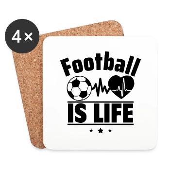 football is life,Football,I Love,fussball - Coasters (set of 4) - white - Front