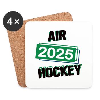 Airhockey Spieler Team Turnier Mannschaft in 2025 - Untersetzer (4er-Set) - Weiß - Vorne