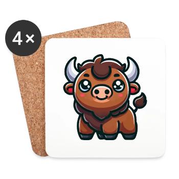 Bande dessinée Bison - Dessous de verre (lot de 4) - blanc - Devant
