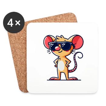 maus - Untersetzer (4er-Set) - Weiß - Vorne