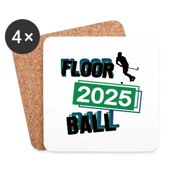 Floorball Spieler Team Turnier Mannschaft in 2025 - Untersetzer (4er-Set) - Weiß - Vorne