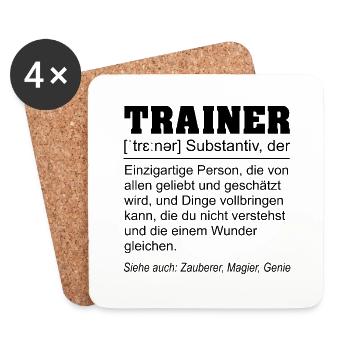 Trainer Definition - Untersetzer (4er-Set) - Weiß - Vorne