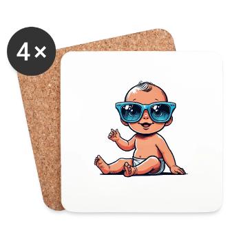 baby comic - Untersetzer (4er-Set) - Weiß - Vorne