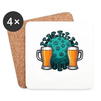 Ich habe eine Biergrippe - Untersetzer (4er-Set) - Weiß - Vorne