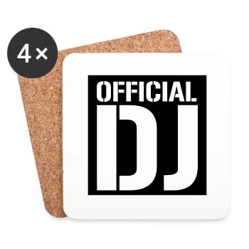 DJ officiel - Dessous de verre (lot de 4) - blanc - Devant