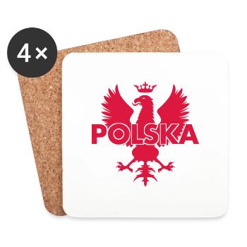 Polska Eagle - Polen - Adler - Poland - Coasters (set of 4) - white - Front