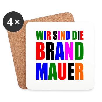 wir sind die brandmauer - Untersetzer (4er-Set) - Weiß - Vorne