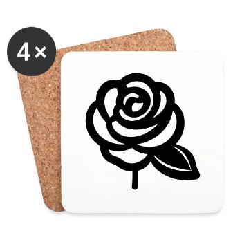 Pink Flower - Coasters (set of 4) - white - Front