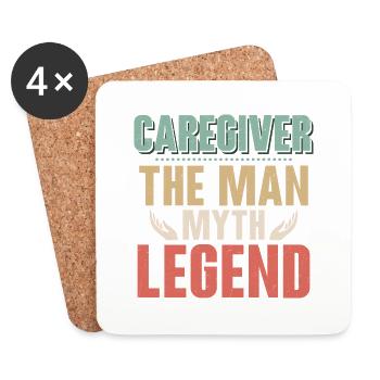 Caregiver The Man Myth Legend Carer Caregiving - Coasters (set of 4) - white - Front