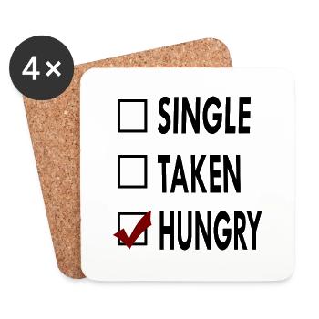 SINGLE noir blanc HUNGRY - Dessous de verre (lot de 4) - blanc - Devant