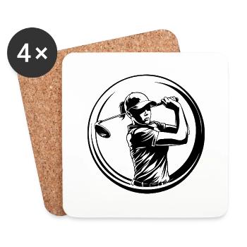 Golfer Sport - Untersetzer (4er-Set) - Weiß - Vorne