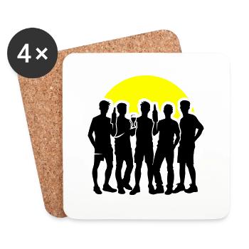 Bachelor Party Group Celebrations Bachelor Party - Coasters (set of 4) - white - Front