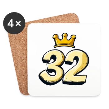 32 Number Krone - Coasters (set of 4) - white - Front