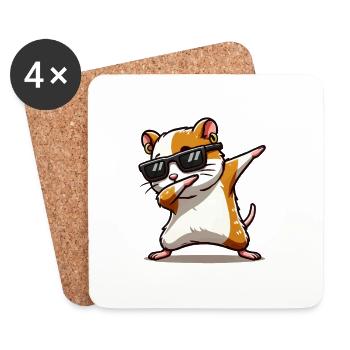 hamster dabbing - Untersetzer (4er-Set) - Weiß - Vorne