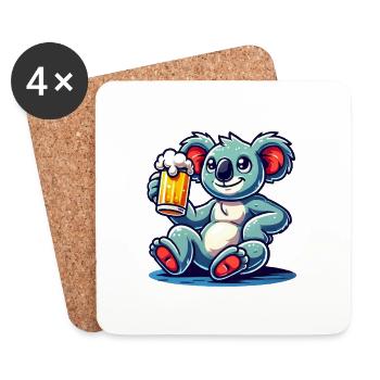 Koala Bear Beer Comic - Coasters (set of 4) - white - Front