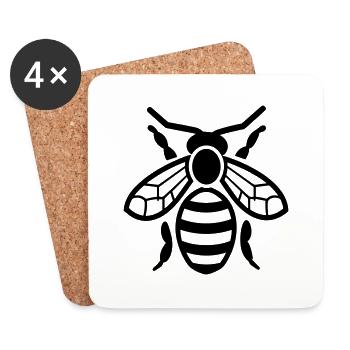 Abeille - Dessous de verre (lot de 4) - blanc - Devant