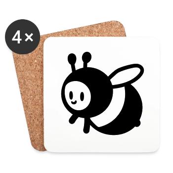 Abeille - Dessous de verre (lot de 4) - blanc - Devant
