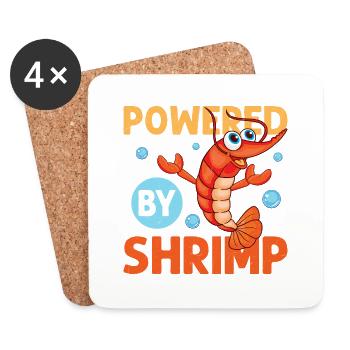 Propulsé par les crevettes Shrimp Lover Seafood - Dessous de verre (lot de 4) - blanc - Devant