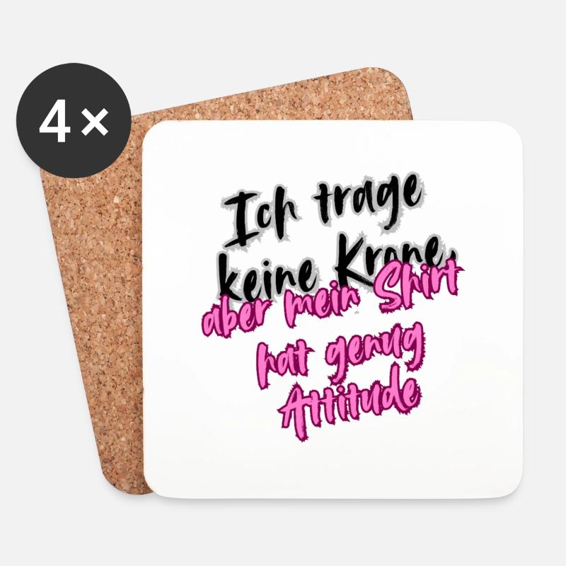 Ich trage keine Krone - Untersetzer (4er-Set) - Weiß