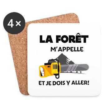 la forêt m'appelle et je dois y aller - Dessous de verre (lot de 4) - blanc - Devant