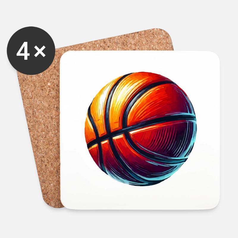 Basketball - Untersetzer (4er-Set) - Weiß