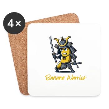 Samouraï de la banane - Dessous de verre (lot de 4) - blanc - Devant