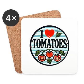 I Love Tomatoes - Coasters (set of 4) - white - Front