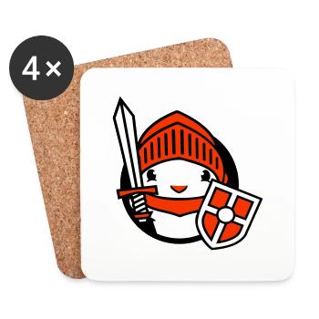 Duck Knight Armor Sword Shield Helmet Fighter - Coasters (set of 4) - white - Front