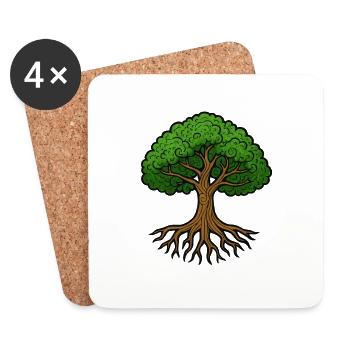 Arbre de vie - Dessous de verre (lot de 4) - blanc - Devant