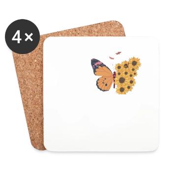 Let your soul blossom - Coasters (set of 4) - white - Front