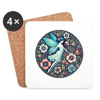Blaue Fee - Untersetzer (4er-Set) - Weiß - Vorne