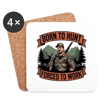 Born to hunt_3 - Coasters (set of 4) - white - Front