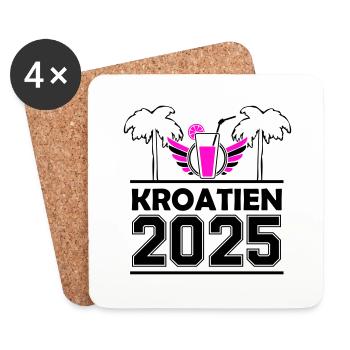 Croatie 2025 - Dessous de verre (lot de 4) - blanc - Devant