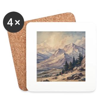 Hikers in the Golden Mountains - Coasters (set of 4) - white - Front