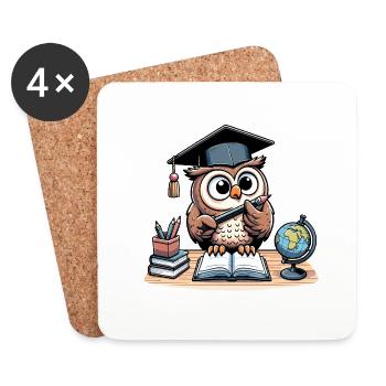 Learn Owl - Coasters (set of 4) - white - Front