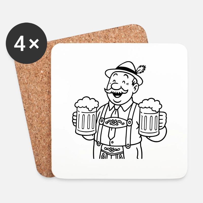 M. Bier - Dessous de verre (lot de 4) - blanc