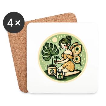 Fée des plantes - Dessous de verre (lot de 4) - blanc - Devant