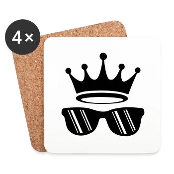 Sunglasses Crown Holiday - Coasters (set of 4) - white - Front