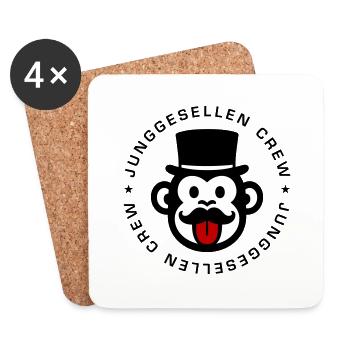 Junggesellen Crew Affe - Untersetzer (4er-Set) - Weiß - Vorne