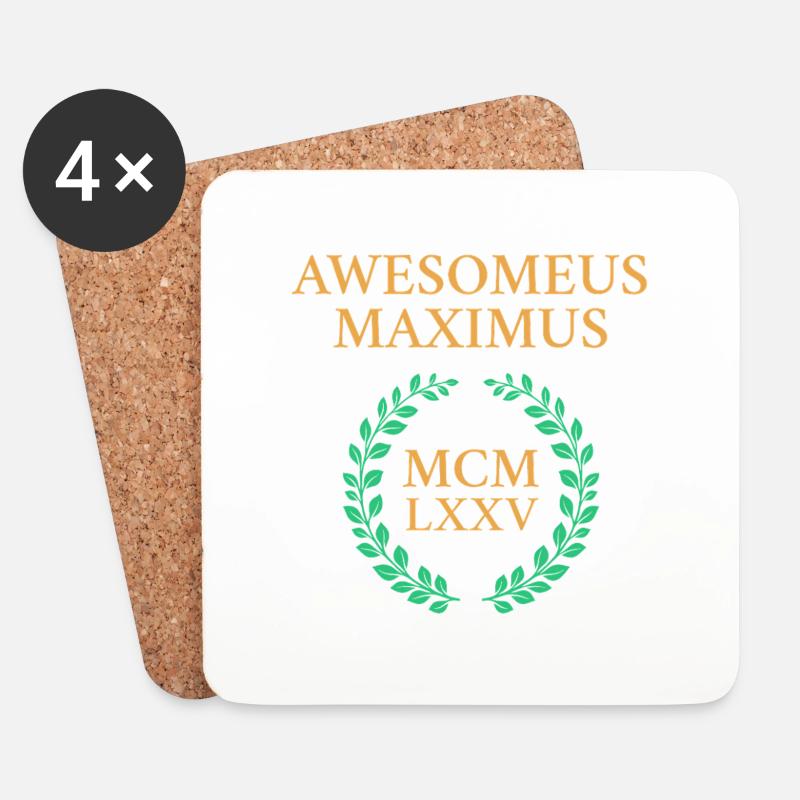 AWESOMEUS MAXIMUS MCMLXXV 1975 - Untersetzer (4er-Set) - Weiß