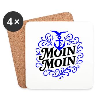 Moin Moin Anker - Untersetzer (4er-Set) - Weiß - Vorne
