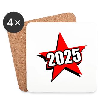 2025 Stern - Untersetzer (4er-Set) - Weiß - Vorne