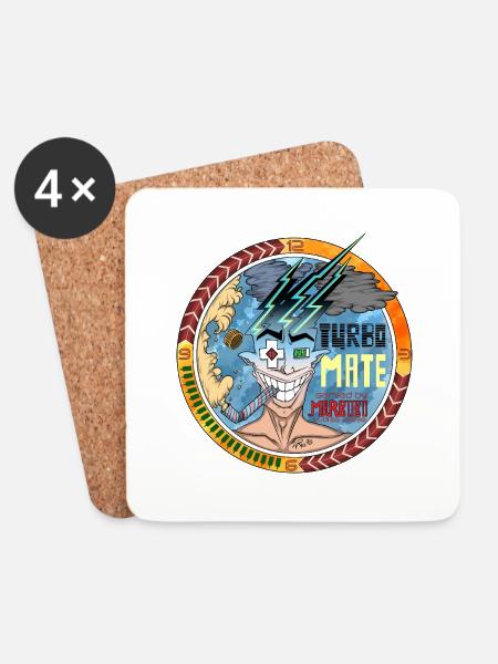 Turbo Mate - Coasters (set of 4) - white