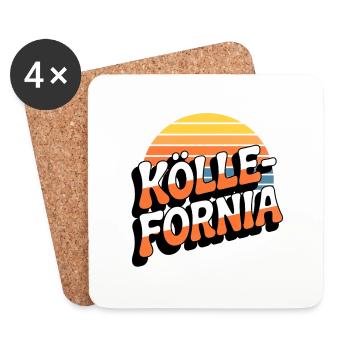 Koellefornia | Kölle vs. Kalifornien - Untersetzer (4er-Set) - Weiß - Vorne
