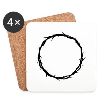 couronne d'épine du Christ - Dessous de verre (lot de 4) - blanc - Devant