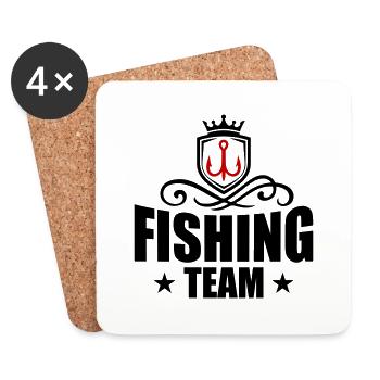Fishing Team Angelhaken - Untersetzer (4er-Set) - Weiß - Vorne
