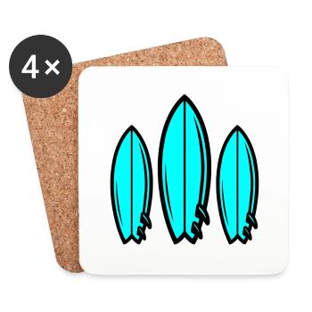 Surfbrett Symbol Surfing - Untersetzer (4er-Set) - Weiß - Vorne