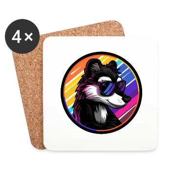 Skunk Cool Comic - Coasters (set of 4) - white - Front