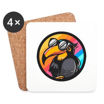 Tukan Vogel Comic Cool - Untersetzer (4er-Set) - Weiß - Vorne